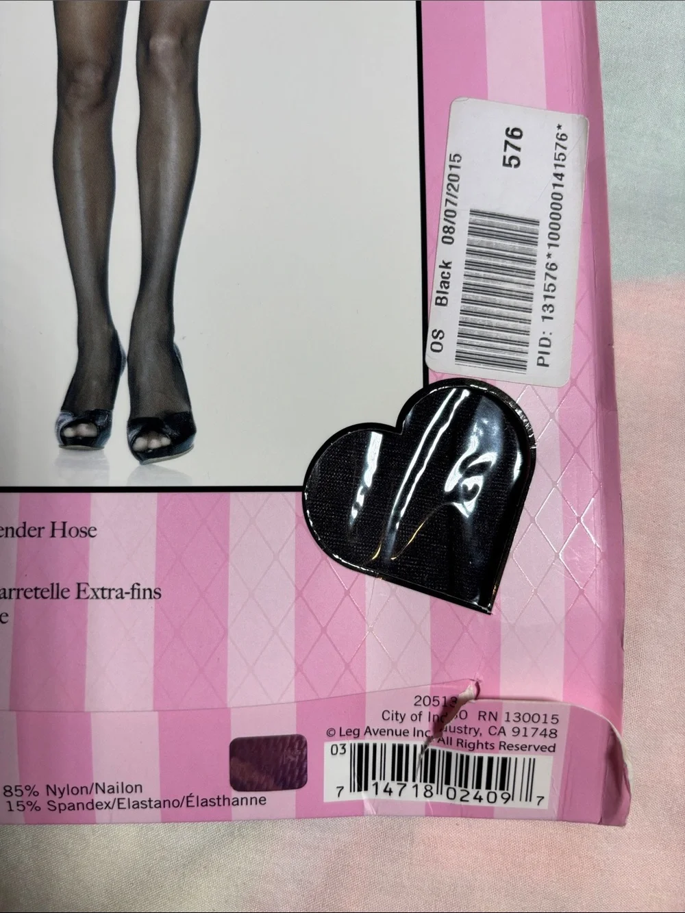 Leg Avenue Black Sheer Garter Tights with Lace Waist